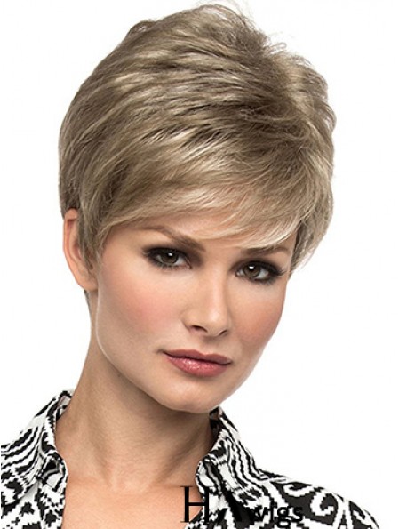 Affordable 6 inch Straight Blonde Boycuts Short Wigs