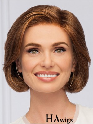 Auburn Wavy Monofilament Bobs 10 inch Synthetic Wigs Women