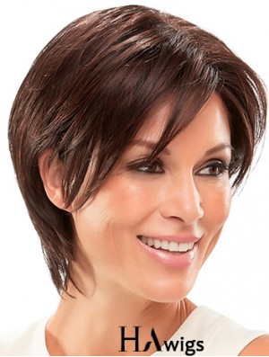 Straight Auburn Synthetic Layered 8 inch Short Wig