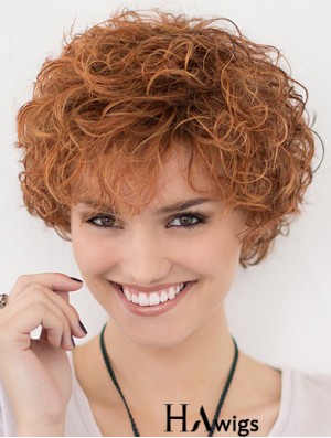 Lace Front Curly Copper Layered 10 inch Short Hairstyles