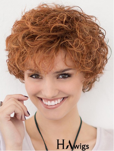 Lace Front Curly Copper Layered 10 inch Short Hairstyles