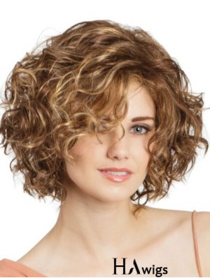 Durable Lace Front Curly 11 inch Blonde Bob Cut Wigs Canada