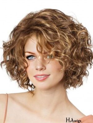 Durable Lace Front Curly 11 inch Blonde Bob Cut Wigs Canada