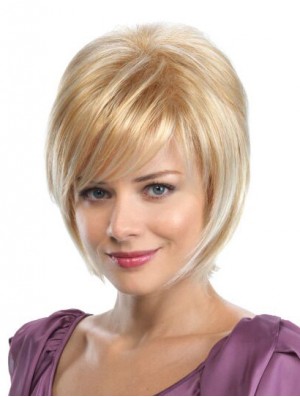 Bobs Blonde Synthetic Straight 8 inch Medium Wigs