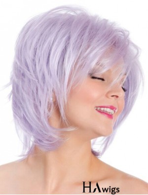 Great Capless Straight Lilac 8 inch Bobs Fashion Wig