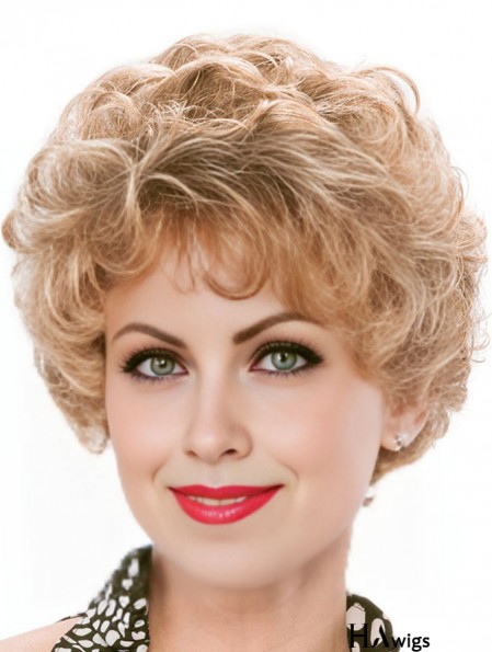 Durable Pixie Blonde Short Capless Curly Classic Ladies Wig