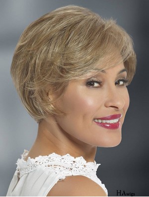 Synthetic Blonde Layered Straight 6 inch Glueless Lace Wigs