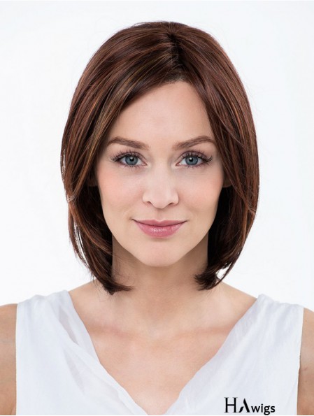 11 inch Straight Red Synthetic Shoulder Length Capless Wig Bobs