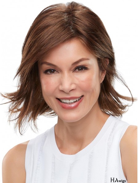 Auburn Without Bangs Straight 12 inch Chin Length Monofilament Fibre Wigs