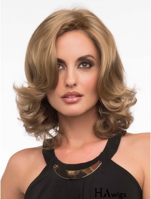 Wavy Blonde Exquisite Shoulder Length Classic Wigs