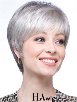 Grey Wigs For Women With Lace Front Grey Cut Short Length