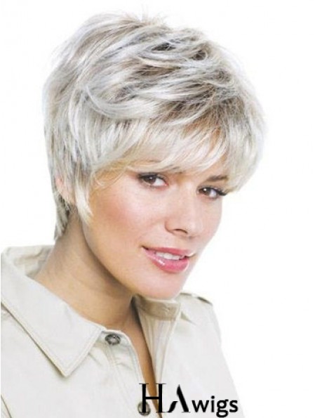 Synthetic Amazing Short Wavy Grey Wigs