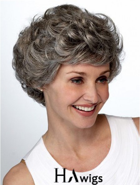 Synthetic Popular Short Wavy Grey Wigs