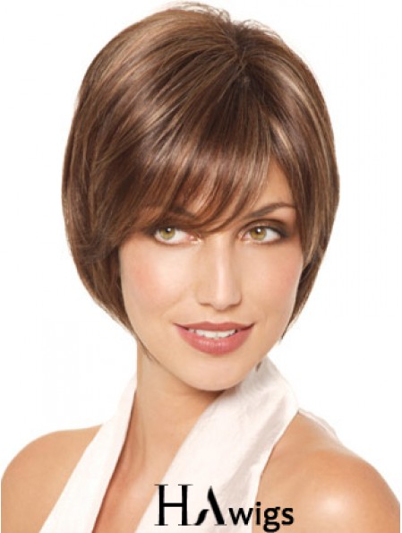 Chin Length Straight Monofilament Brown Fabulous Bob Wigs