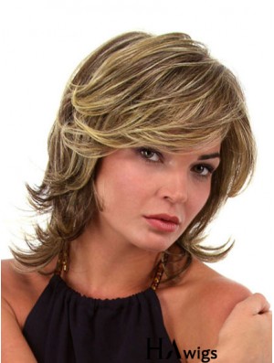 Trendy Brown Chin Length Wavy Layered Lace Front Wigs