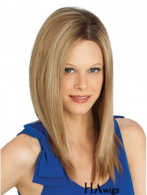 Straight Without Bangs Long Blonde Cheap Lace Front Wigs