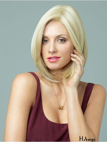 12 inch Trendy Straight Layered Blonde Short Wigs