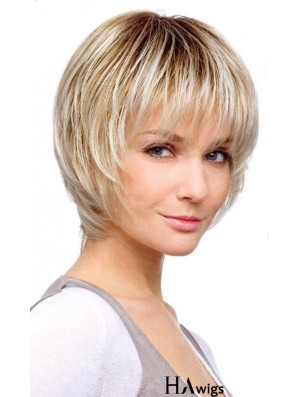 Chin Length Blonde Suitable 10 inch Straight Bob Wigs