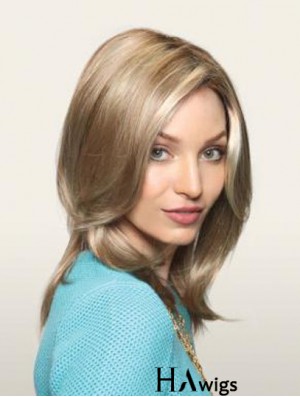 Layered Long Straight Blonde 16 inch Sassy Monofilament Wigs