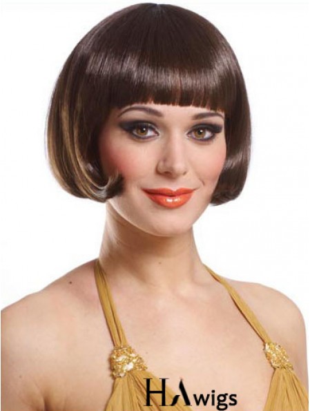 Copper Bob Wig With Capless Straight Style Short Length