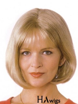 Blonde Bob Wigs UK With Monofilament Blonde Color Bobs Cuts