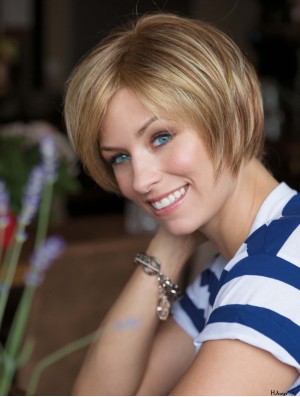 Straight Chin Length Blonde 8 inch Lace Front Amazing Bob Wigs