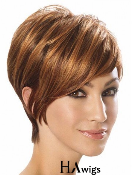 Wigs For Sale Layered Cut Short Length Auburn Color