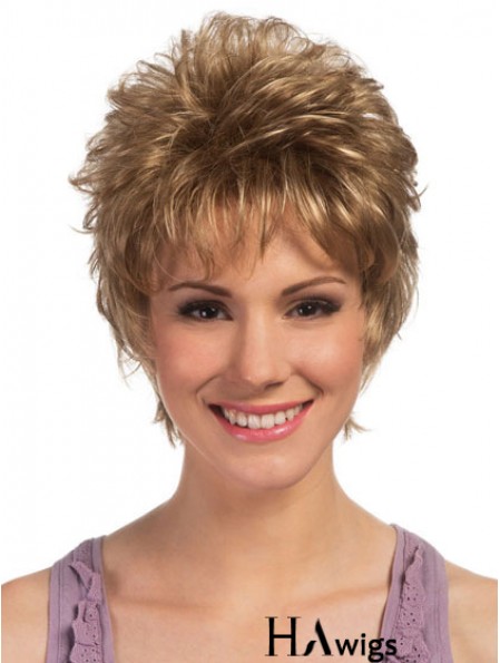 Boycuts Cropped Blonde Curly High Quality Petite Wigs