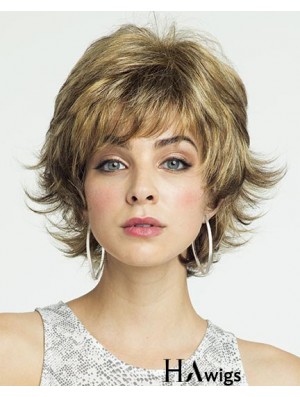 8 inch Affordable Curly Layered Blonde Short Wigs