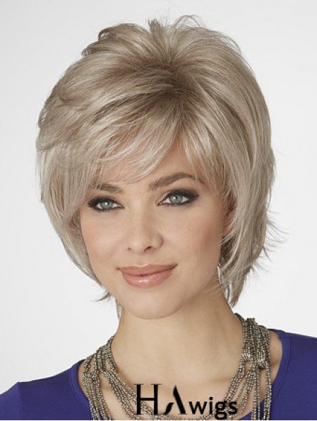 Wigs Blonde Bob With Capless Wavy Style Chin Length