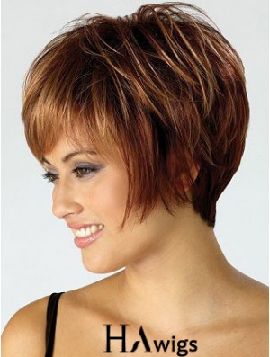 Bobs Straight Auburn Capless Best Short Wigs