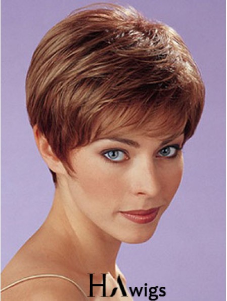 Auburn Synthetic Straight Cropped Capless Boycuts Ladies Wigs UK