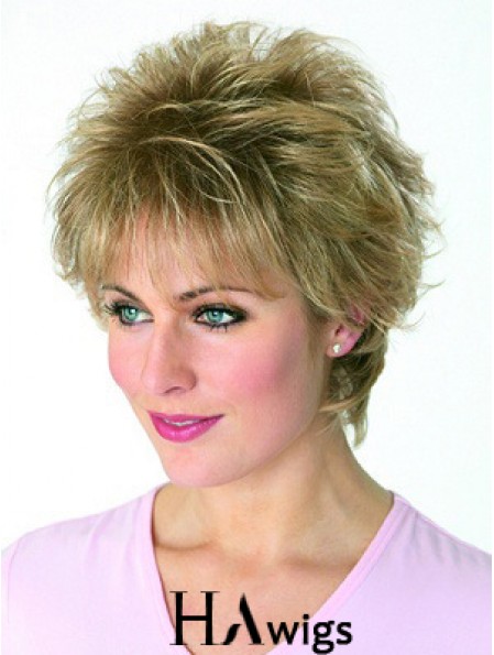 Boycuts Wavy Blonde Capless Cheapest Short Wigs