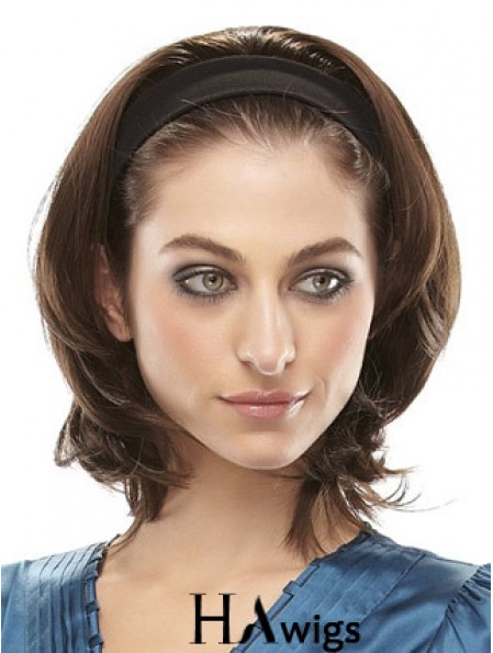 Brazilian Straight Brown Chin Length Clip In Half Wig