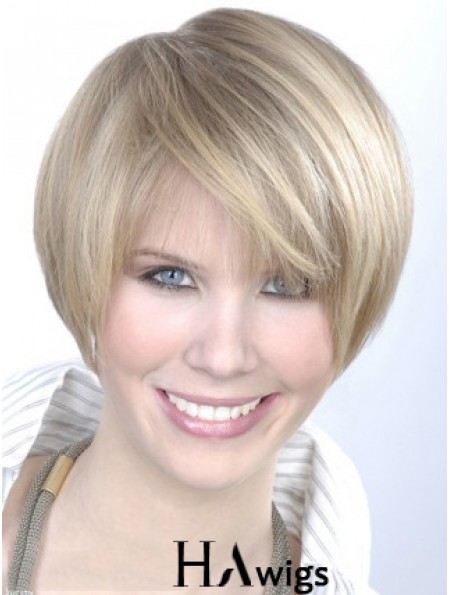 Monofilament Grey Short Straight 8 inch Platinum Blonde Gorgeous Fashion Wigs