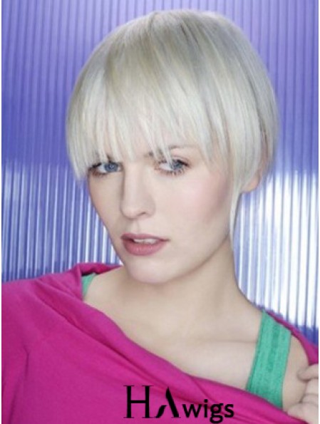 Capless Grey Short Straight 8 inch Beautiful Fashion Wigs