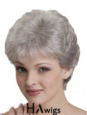 Canada Short Grey Wigs With Synthetic Capless Straight Style
