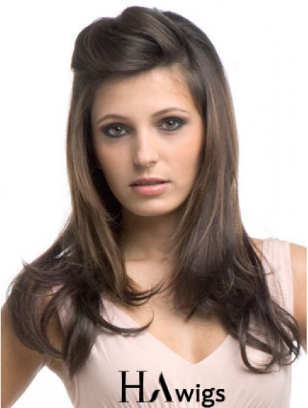 Long Wavy Brown Cheapest Synthetic Half Wigs