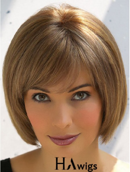 Trendy Brown Remy Human Hair Straight Hair Wigs Online