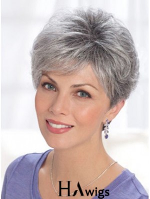 Straight Lace Front 8 inch Online Short Grey Wigs