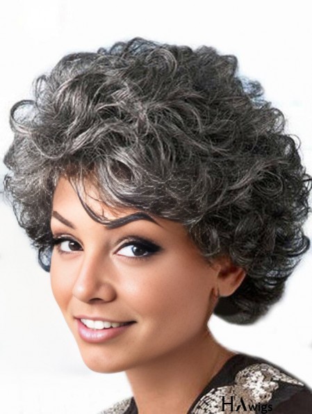 Synthetic Short Curly Capless Elderly Lady Wigs