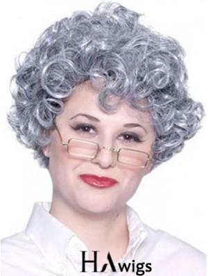 Curly Lace Front 8 inch Best Short Grey Wigs