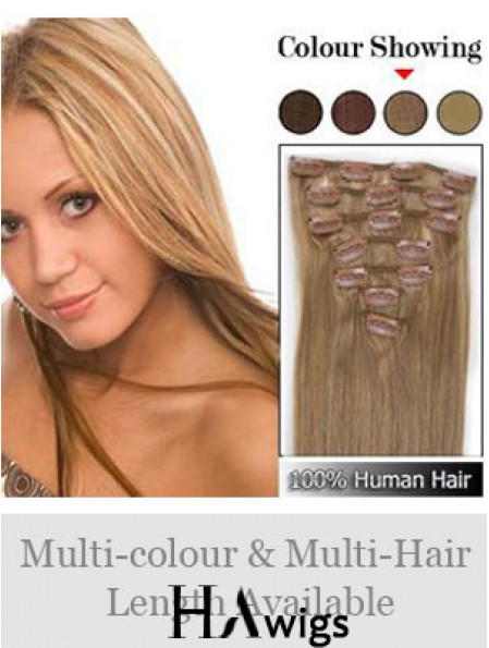 Soft Blonde Straight Remy Human Hair Clip In Hair Extensions