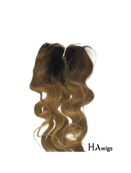 Stylish Black Long Wavy Lace Closures