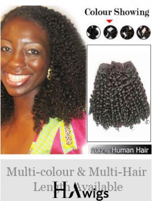 Curly Remy Human Hair Black Popular Weft Extensions
