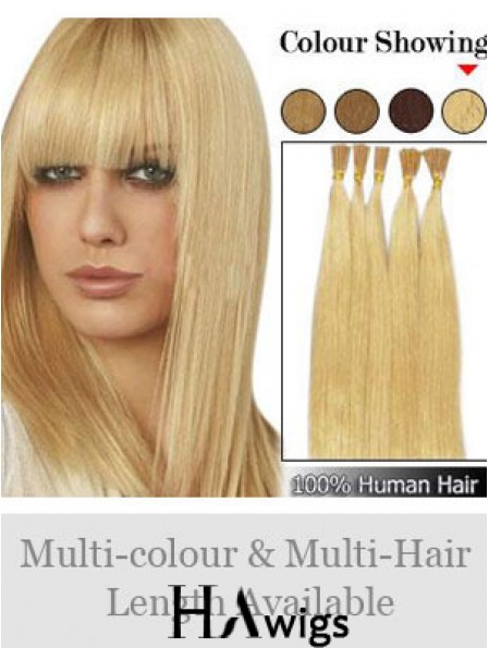 Blonde Straight Stick/I Tip Hair Extensions