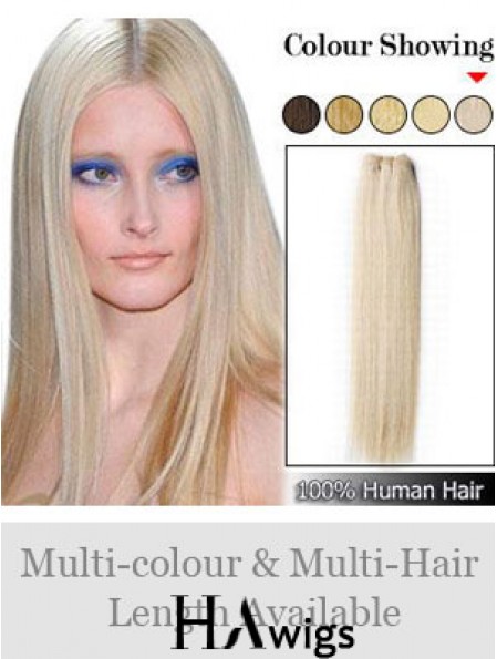 Straight Remy Human Hair Blonde Exquisite Weft Extensions