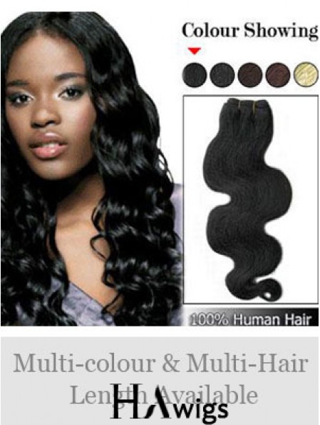 Wavy Remy Human Hair Black No-Fuss Weft Extensions