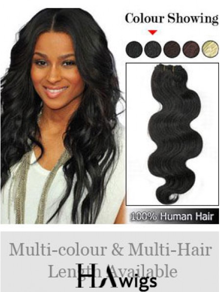 Wavy Remy Human Hair Black Perfect Weft Extensions