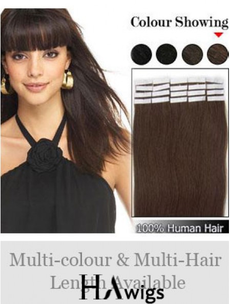 Brown Straight Great Remy Human Hair Tape In Hair Extensions